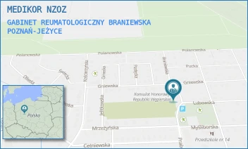 GABINET REUMATOLOGICZNY BRANIEWSKA - MEDIKOR NZOZ - BRANIEWSKA 20,  POZNAŃ-JEŻYCE