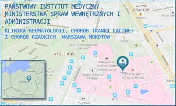 KLINIKA REUMATOLOGII, CHORÓB TKANKI ŁĄCZNEJ I CHORÓB RZADKICH - PAŃSTWOWY INSTYTUT MEDYCZNY MINISTERSTWA SPRAW WEWNĘTRZNYCH I ADMINISTRACJI - WOŁOSKA 137,  WARSZAWA MOKOTÓW
