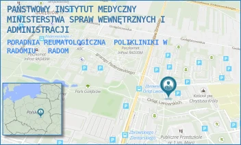 PORADNIA REUMATOLOGICZNA  POLIKLINIKI W RADOMIU  - PAŃSTWOWY INSTYTUT MEDYCZNY MINISTERSTWA SPRAW WEWNĘTRZNYCH I ADMINISTRACJI - ORLĄT LWOWSKICH 5,  RADOM